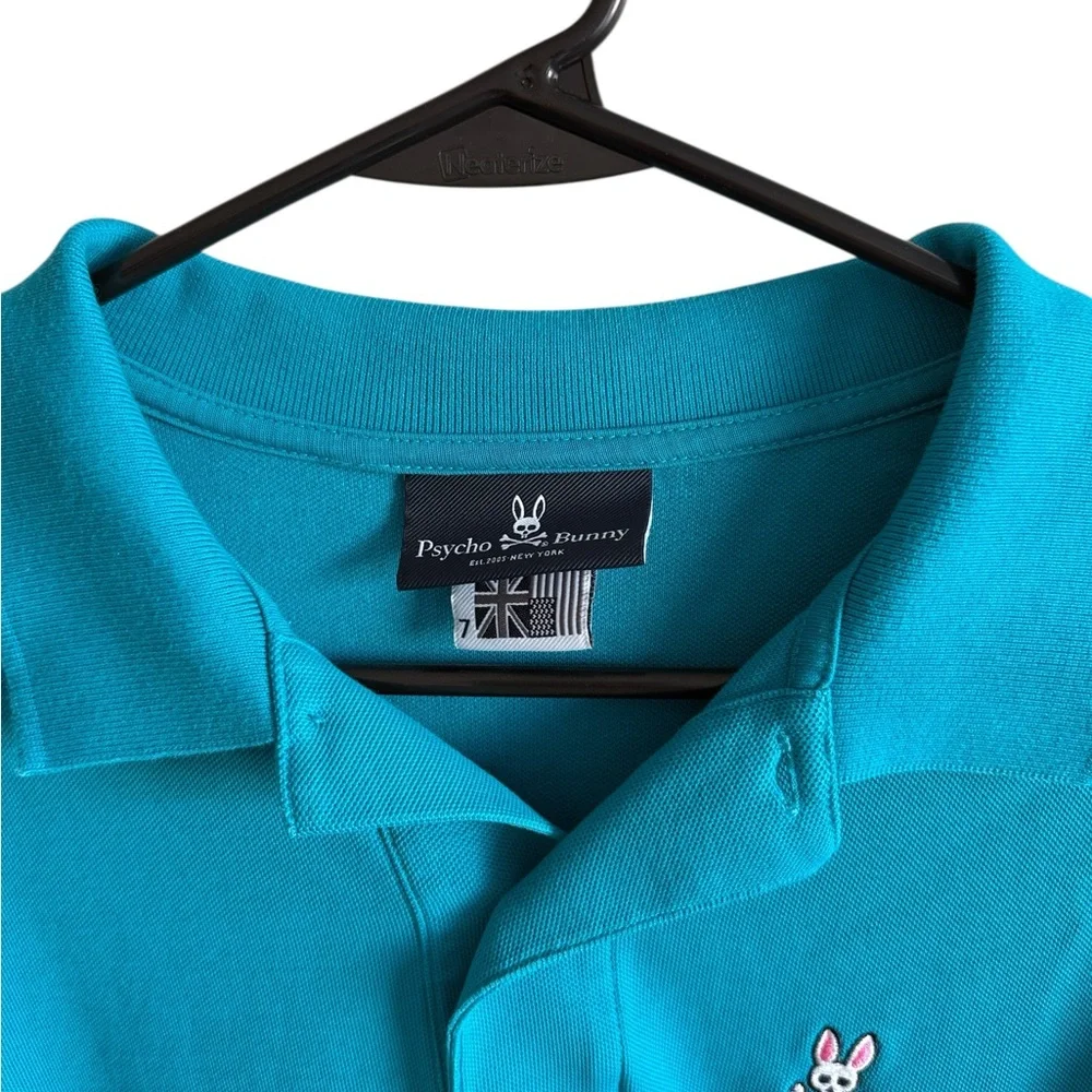 Psycho Bunny Classic Pima Cotton Polo Shirt – Teal – Size 7 (XL) - Picture 2 of 7